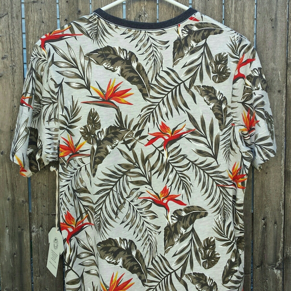 Free Planet Organic Cotton Tropical Hawaiian T-Shirt S - Picture 5 of 8